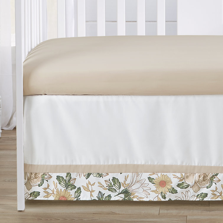 Solid white crib online bedding set